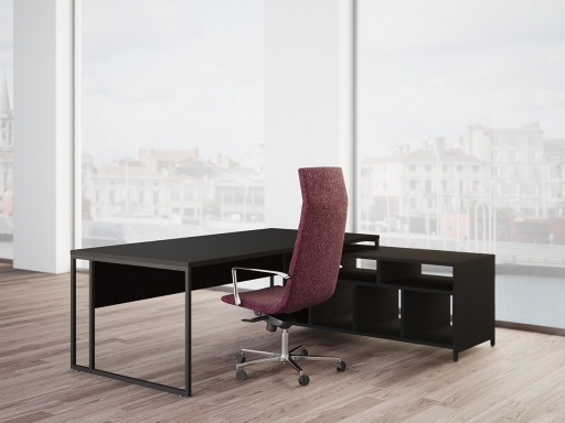 Bureau de direction sur crédence style industriel, fabrication française