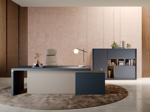Bureau de direction TADEUS sur caisson, soft touch bicolore