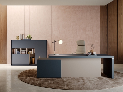 Bureau de direction TADEUS sur caisson, soft touch bicolore