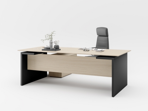 Bureau de direction design en bois clair, fabrication italienne