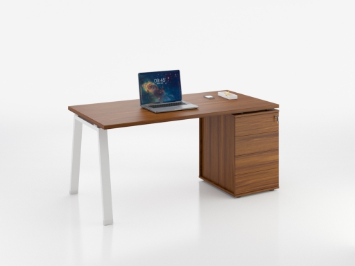Bureau individuel sur caisson 2 à 4 tiroirs
