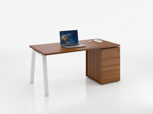 Bureau individuel sur caisson 2 à 4 tiroirs