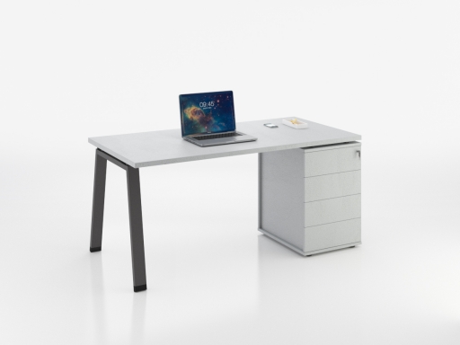 Bureau individuel sur caisson 2 à 4 tiroirs