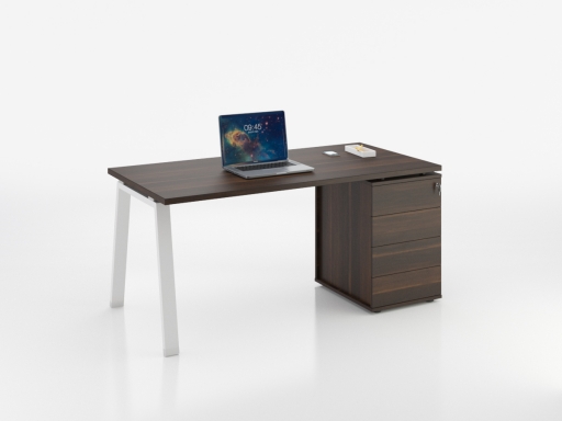 Bureau individuel sur caisson 2 à 4 tiroirs