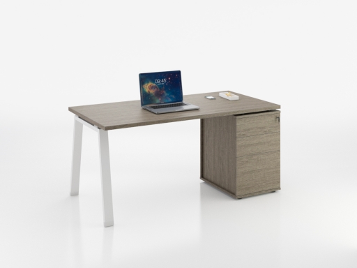 Bureau individuel sur caisson 2 à 4 tiroirs