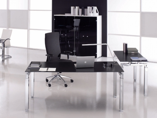 Bureau individuel XS pas cher en verre