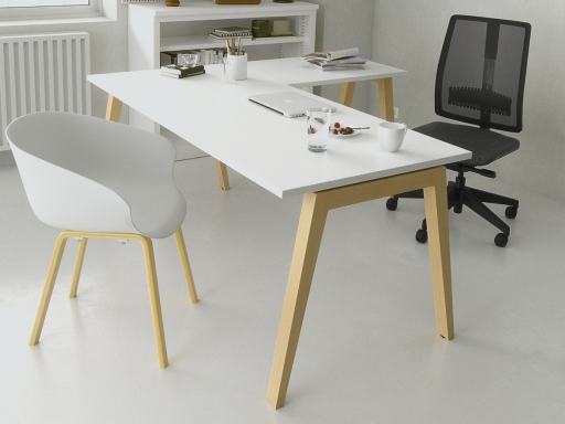 Bureau en angle ARKEN WOOD avec piétement bois