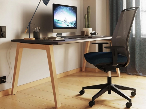 Bureau individuel ARKEN avec piétement bois