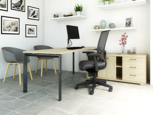 Bureau individuel avec rangement latéral