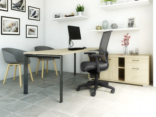 Bureau individuel avec rangement latéral