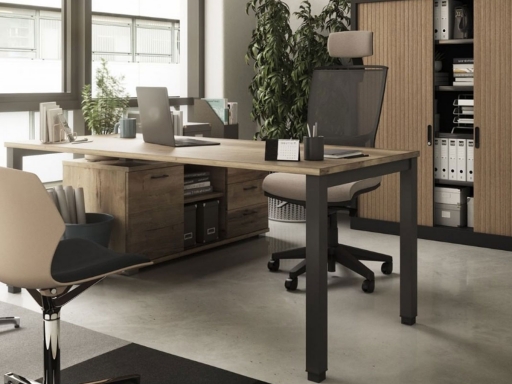 Bureau individuel AKKA sur meuble bas, fabriqué en Espagne