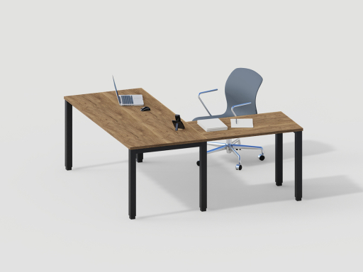 Bureau bois avec retour secrétaire contemporain