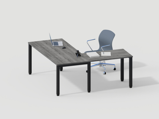 Bureau bois avec retour secrétaire contemporain