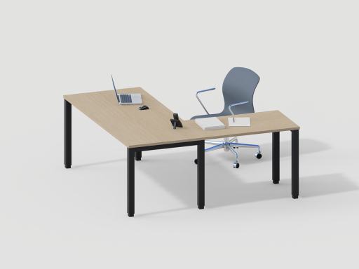 Bureau bois avec retour secrétaire contemporain