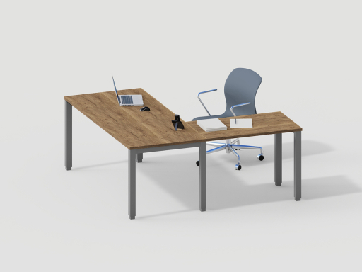 Bureau bois avec retour secrétaire contemporain