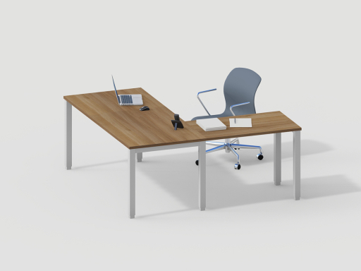 Bureau bois avec retour secrétaire contemporain