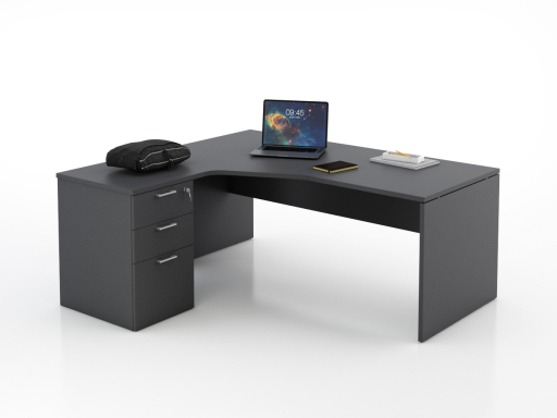 Bureau en angle sur caisson KIRO, pas cher
