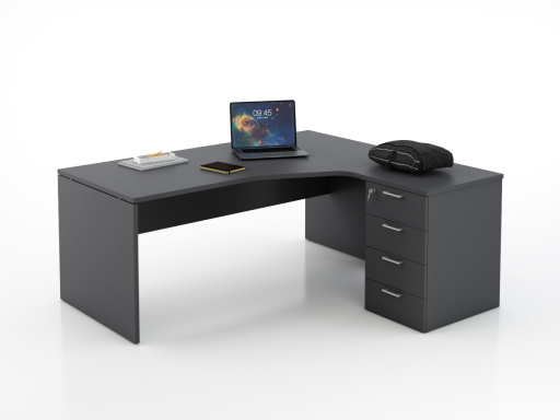 Bureau en angle sur caisson KIRO, pas cher