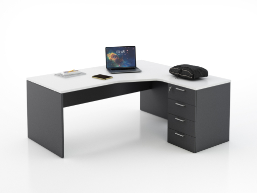 Bureau en angle sur caisson KIRO, pas cher