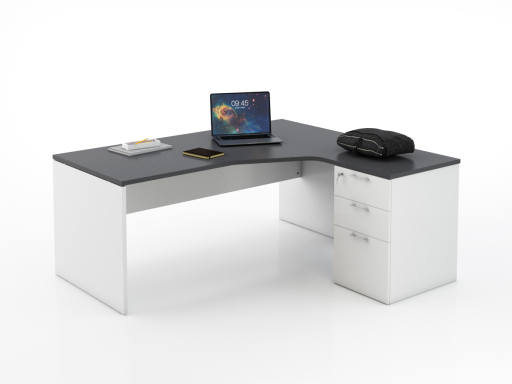 Bureau en angle sur caisson KIRO, pas cher