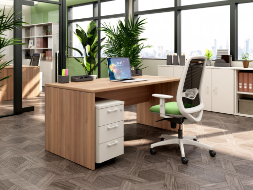 Bureau individuel pieds panneaux en bois mélaminé