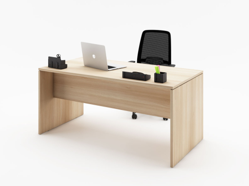 Bureau individuel pieds panneaux en bois mélaminé