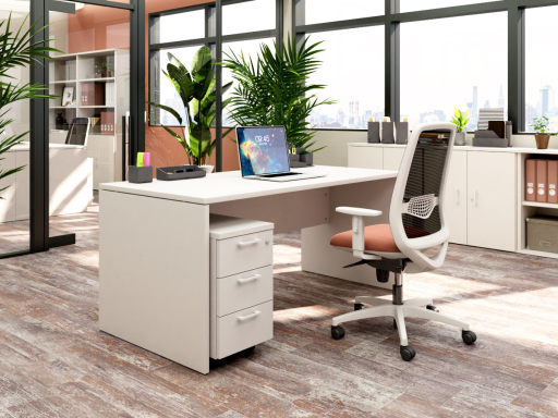 Bureau individuel pieds panneaux en bois mélaminé