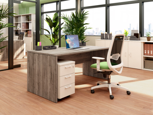 Bureau individuel pieds panneaux en bois mélaminé