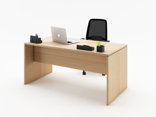 Bureau individuel pieds panneaux en bois mélaminé