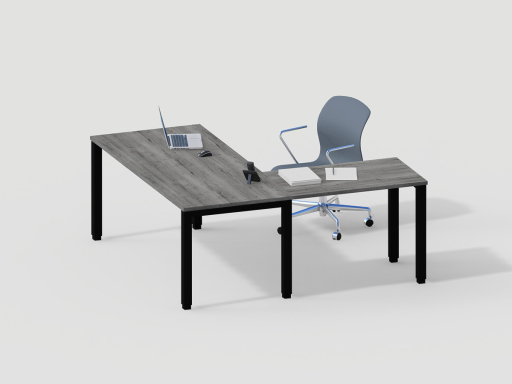 Bureau bois avec retour secrétaire contemporain