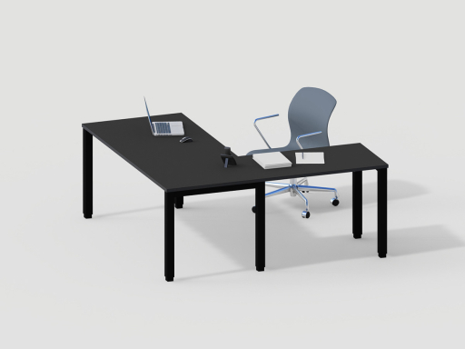 Bureau bois avec retour secrétaire contemporain