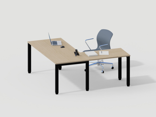 Bureau bois avec retour secrétaire contemporain