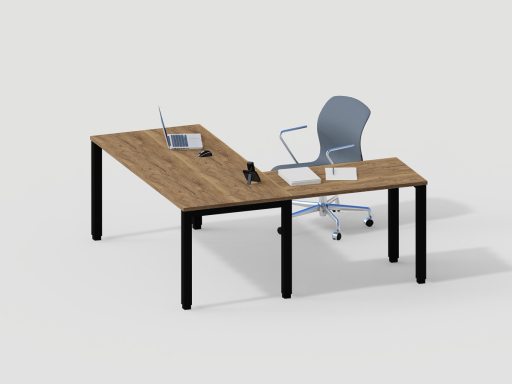 Bureau bois avec retour secrétaire contemporain