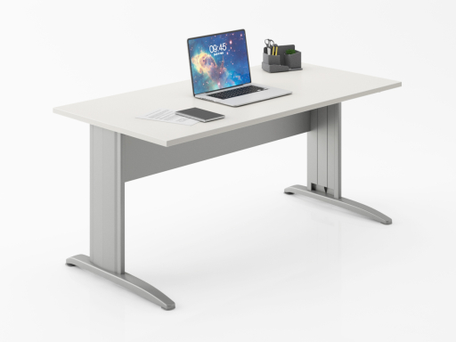 Bureau individuel piétement en L pas cher