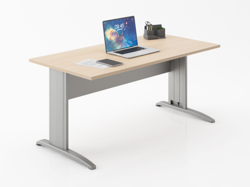 Bureau individuel piétement en L pas cher