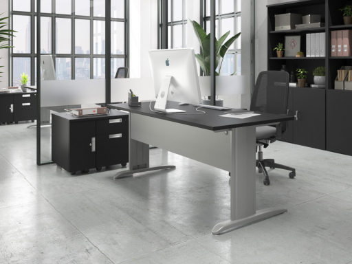 Bureau individuel piétement en L pas cher