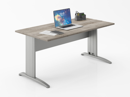 Bureau individuel piétement en L pas cher