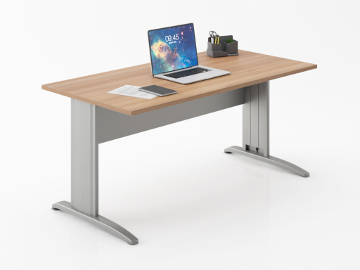 Bureau individuel piétement en L pas cher