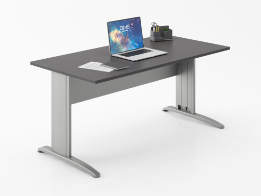 Bureau individuel piétement en L pas cher