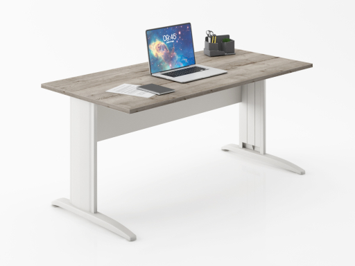 Bureau individuel piétement en L pas cher