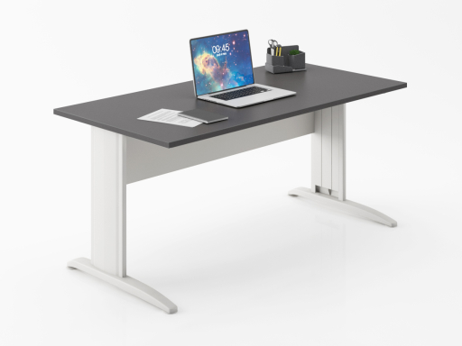 Bureau individuel piétement en L pas cher