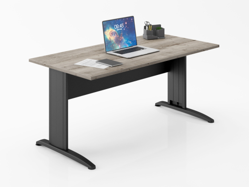 Bureau individuel piétement en L pas cher