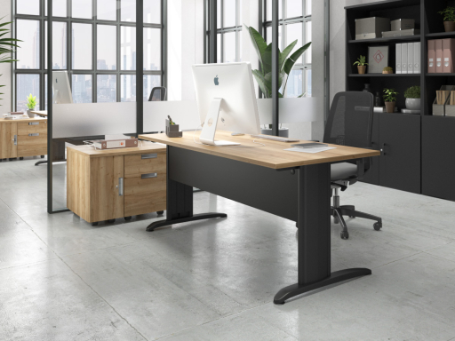 Bureau individuel piétement en L pas cher