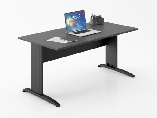 Bureau individuel piétement en L pas cher