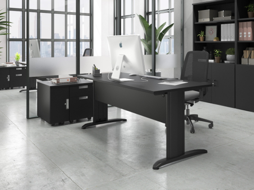 Bureau individuel piétement en L pas cher