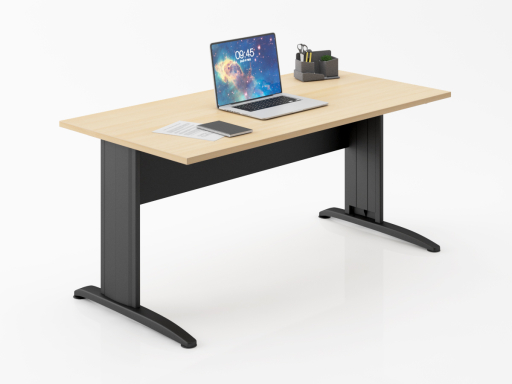 Bureau individuel piétement en L pas cher