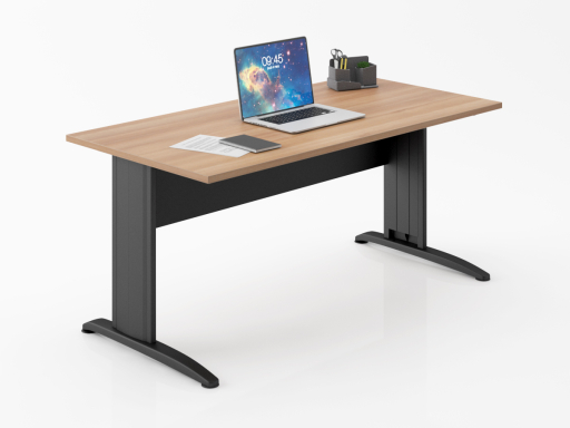 Bureau individuel piétement en L pas cher