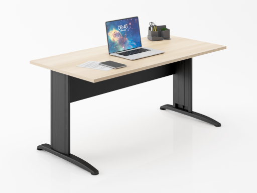 Bureau individuel piétement en L pas cher