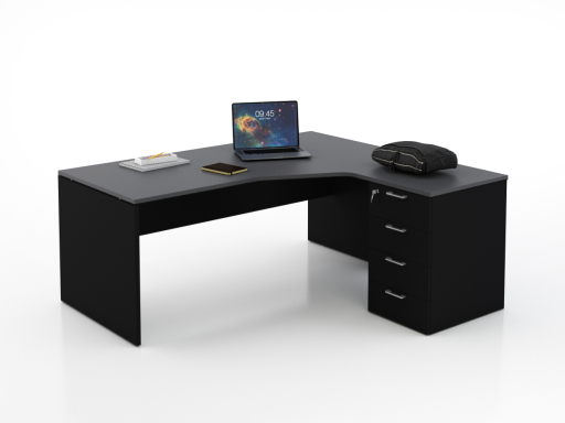 Bureau en angle sur caisson KIRO, pas cher