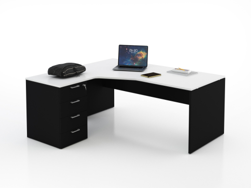 Bureau en angle sur caisson KIRO, pas cher